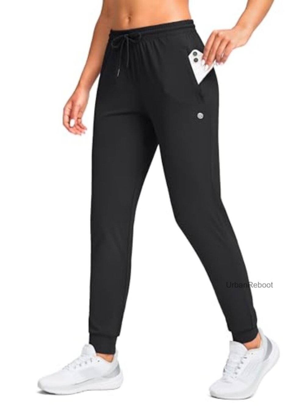 Joggers Pants with Zipper Pockets, Tapered, Drawstring, Athletic